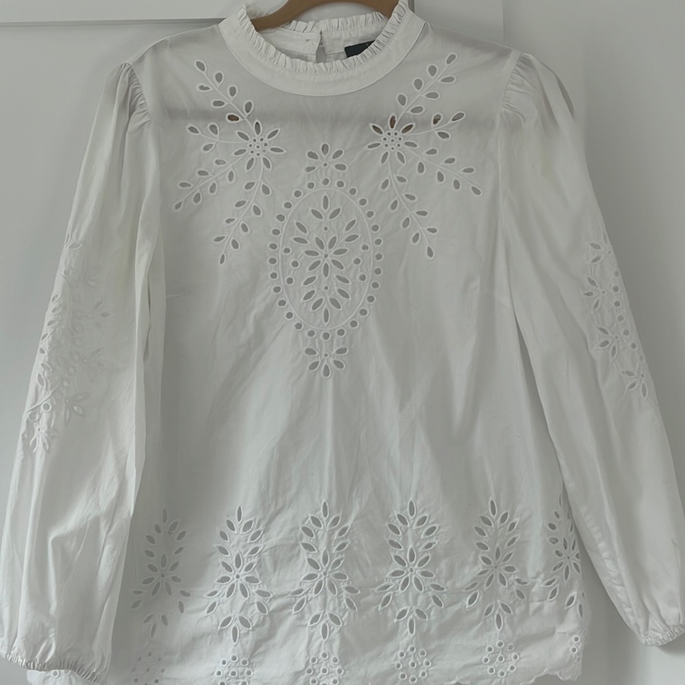 White j crew blouse